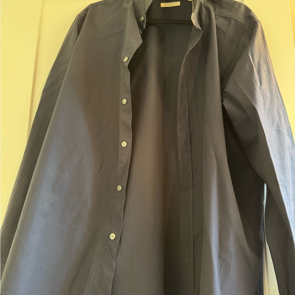 Burberry Men’s Navy Button-Up Shirt